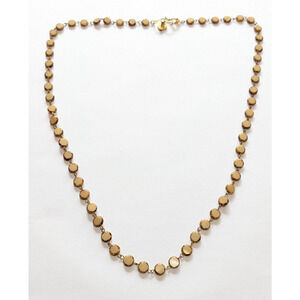 Vintage Seasonal Whispers Cream & Spotted Glass Disc Necklace 35" Long